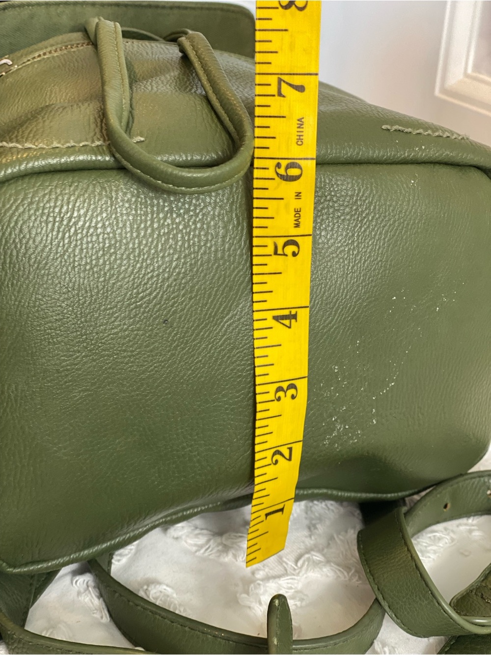 Universal Thread Olive Green Pebbled Leather Drawstring Backpack - Picture 9 of 14